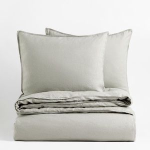Sage Green Linen Duvet Cover & Shams (includes insert!)